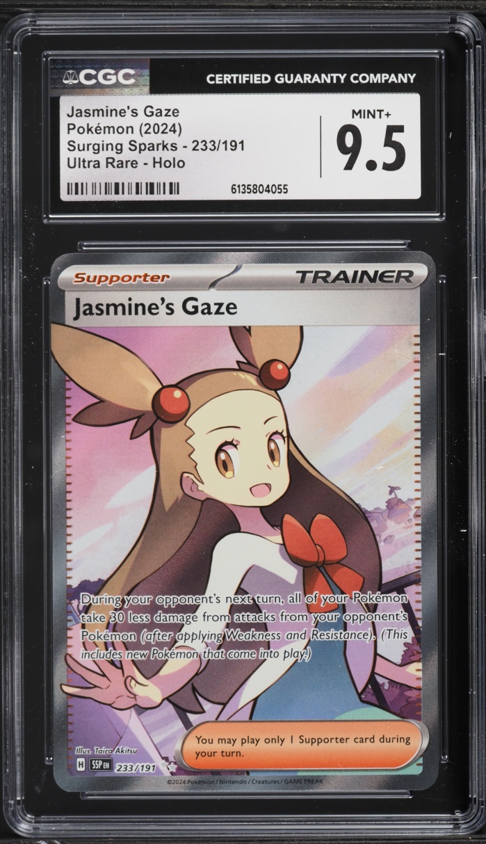 2024 Pokemon Scarlet & Violet Surging Sparks Full Art Jasmine's Gaze #233 CGC 9.5 MINT+