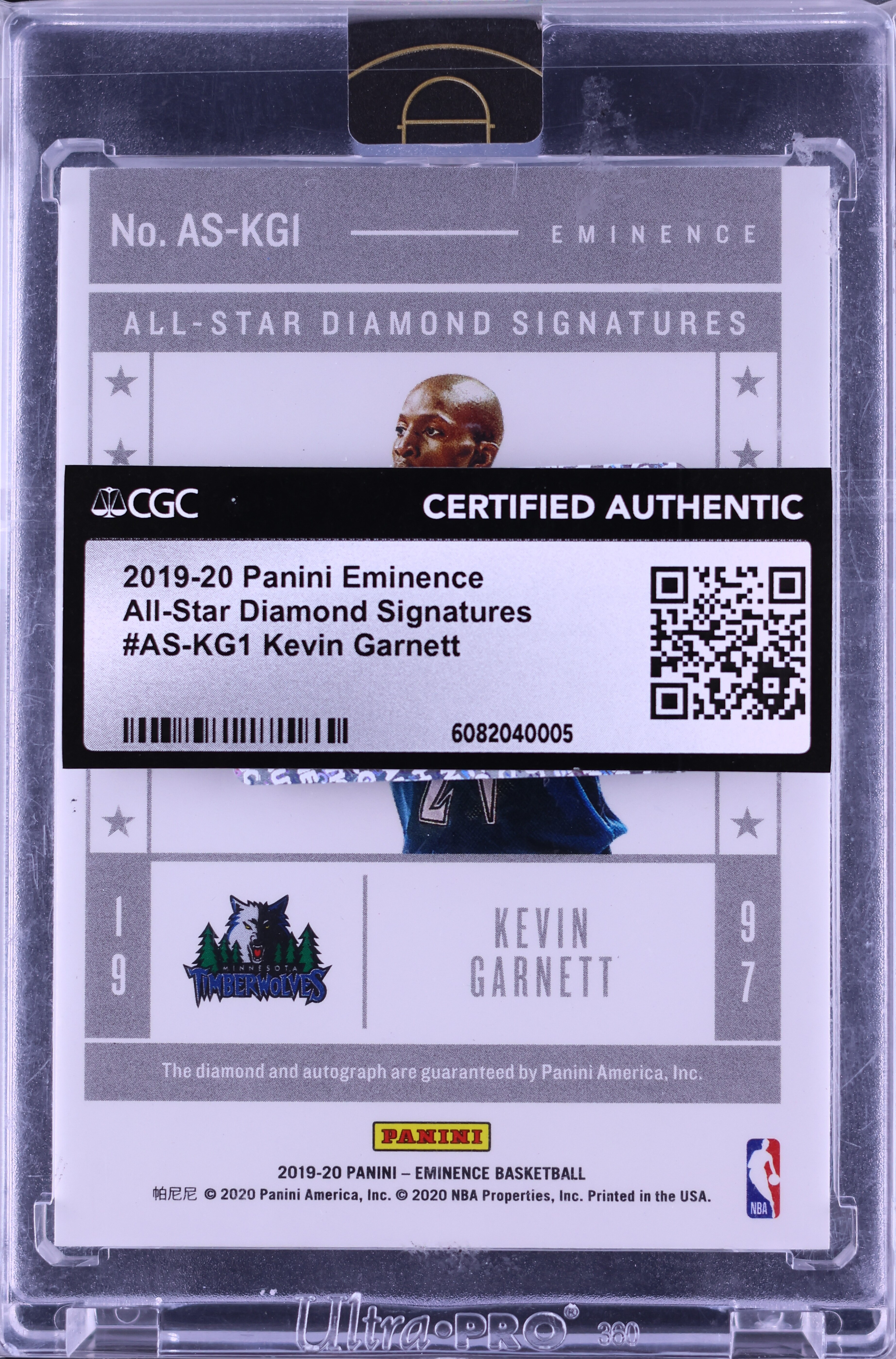 2019 Panini Eminence All-Star Diamond Kevin Garnett AUTO /10 #AS