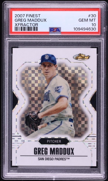 2007 Finest Xfractor Greg Maddux /25 #30 PSA 10 GEM MINT