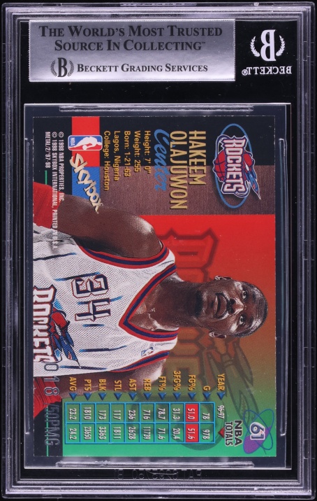 1997 Metal Universe Championship Precious Metal Gems PMG Hakeem Olajuwon /50 #61 BGS 8.5 NM-MT+ - Photo 2
