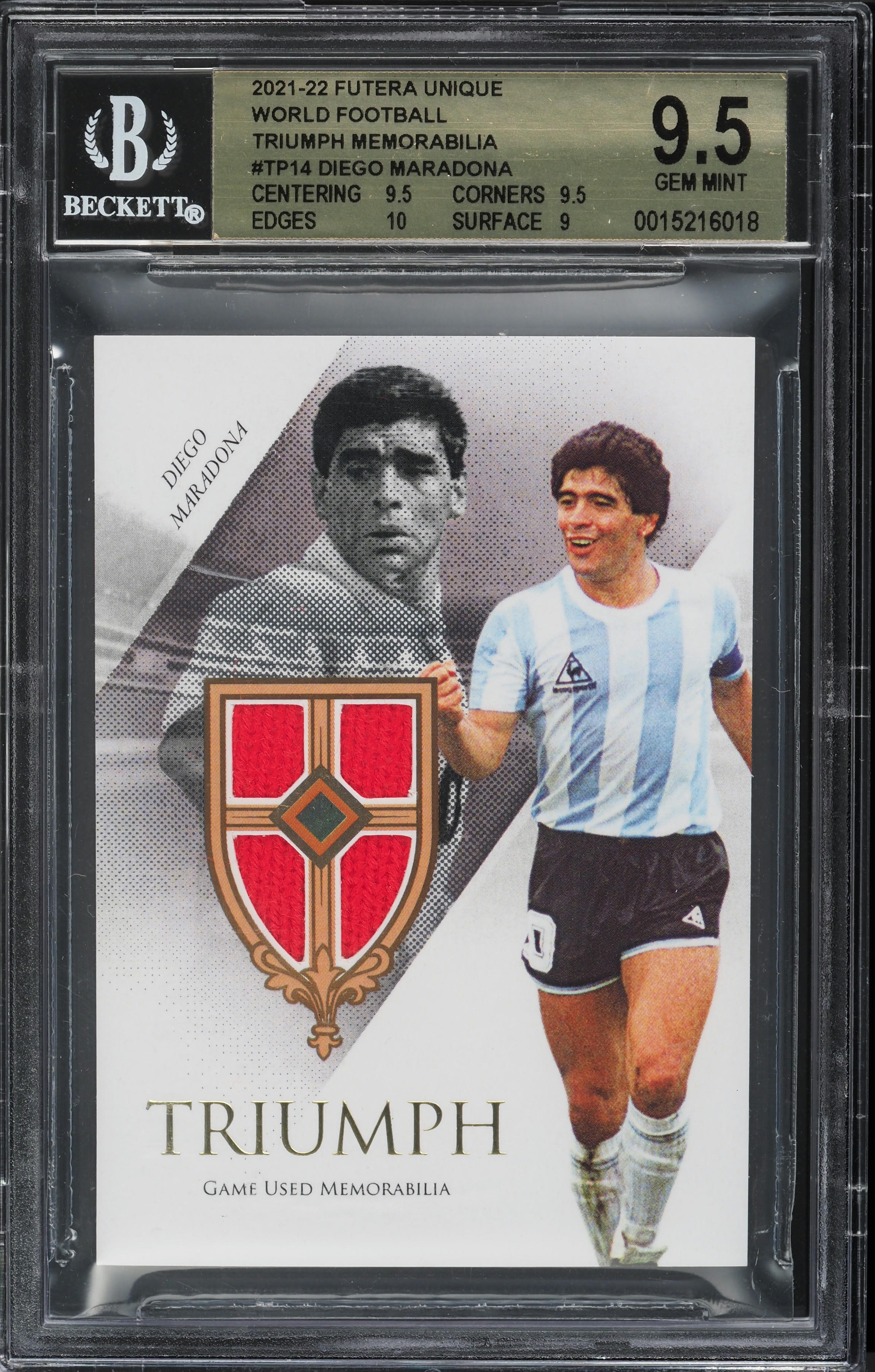 2021 Futera Unique World Football Triumph Diego Maradona PATCH /18