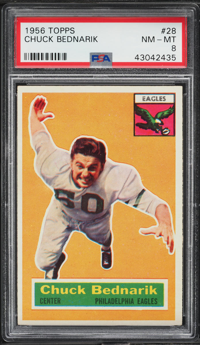 1956 Topps Football Chuck Bednarik #28 PSA 8 NM-MT