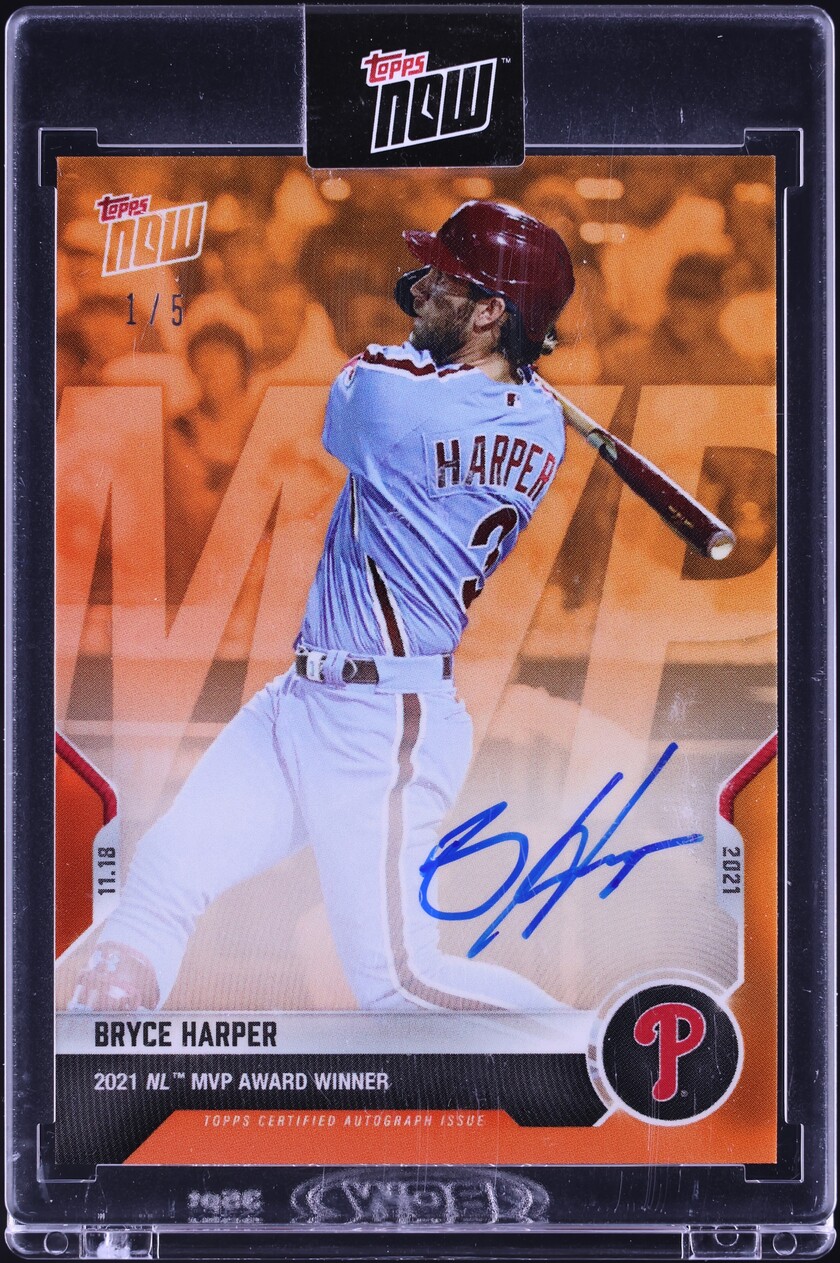 2021 Topps Now Orange Bryce Harper AUTO 1/5 #OS-41E