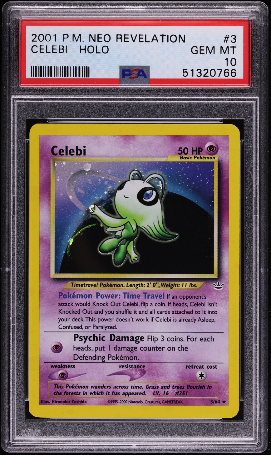 2001 Pokemon Neo Revelation Holo Celebi #3 PSA 10 GEM MINT