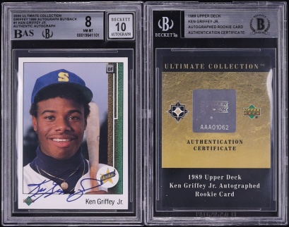 2006 Ultimate Collection '89 Buyback Ken Griffey Jr. ROOKIE AUTO #1 BAS BGS 8 NM-MT