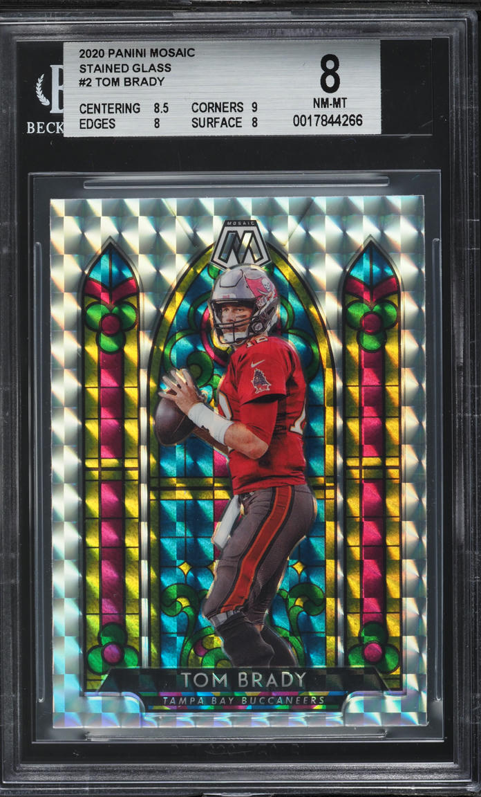 2020 Panini Mosaic Stained Glass Tom Brady #SG2 BGS 8 NM-MT