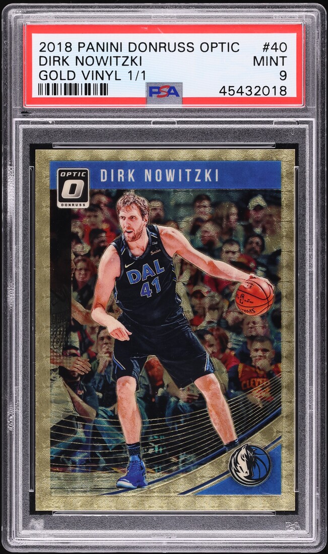 2018 Donruss Optic Gold Vinyl Dirk Nowitzki 1/1 #40 PSA 9 MINT