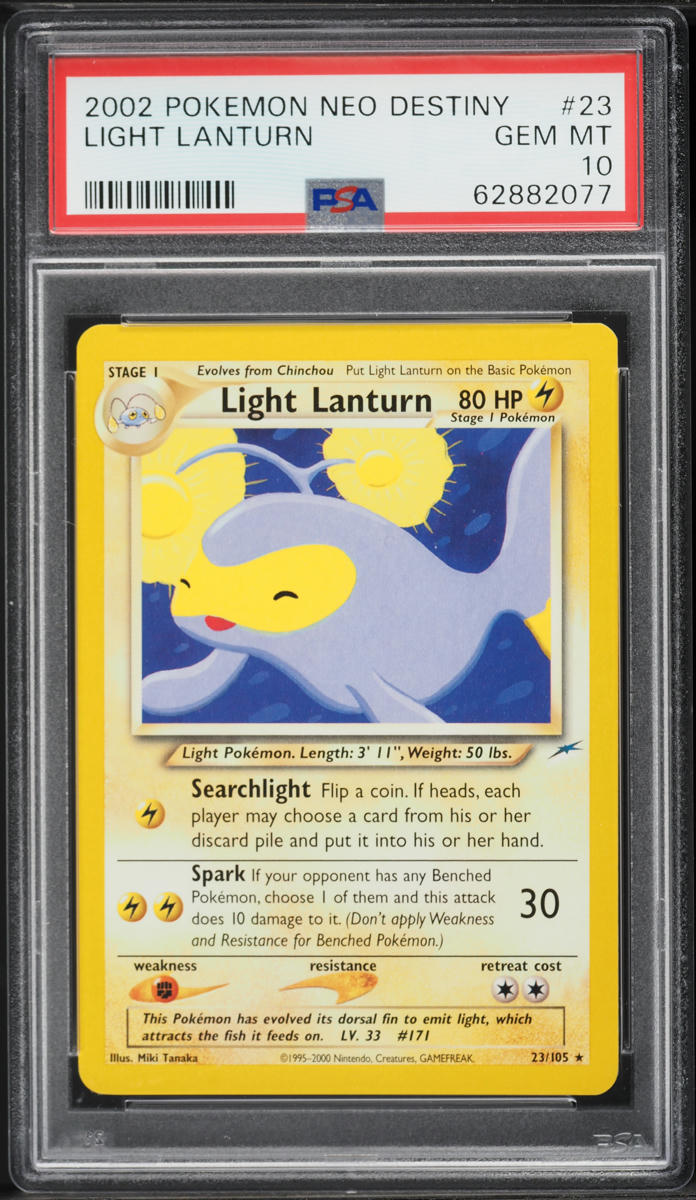 2002 Pokemon Neo Destiny Light Lanturn #23 PSA 10 GEM MINT
