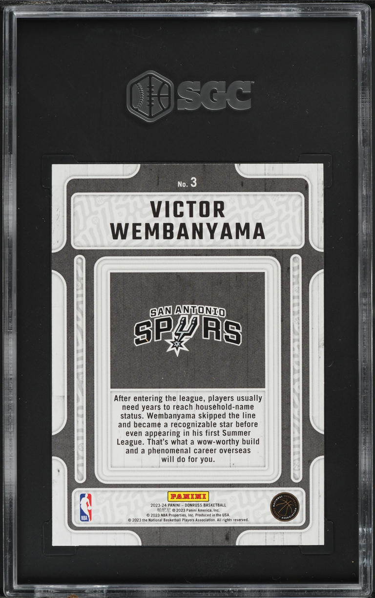 2023 Donruss Hardwood Masters Victor Wembanyama ROOKIE #3 SGC AUTH