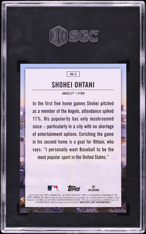 2023 Topps Home Field Advantage Shohei Ohtani #HA-3 SGC 10 GEM MINT