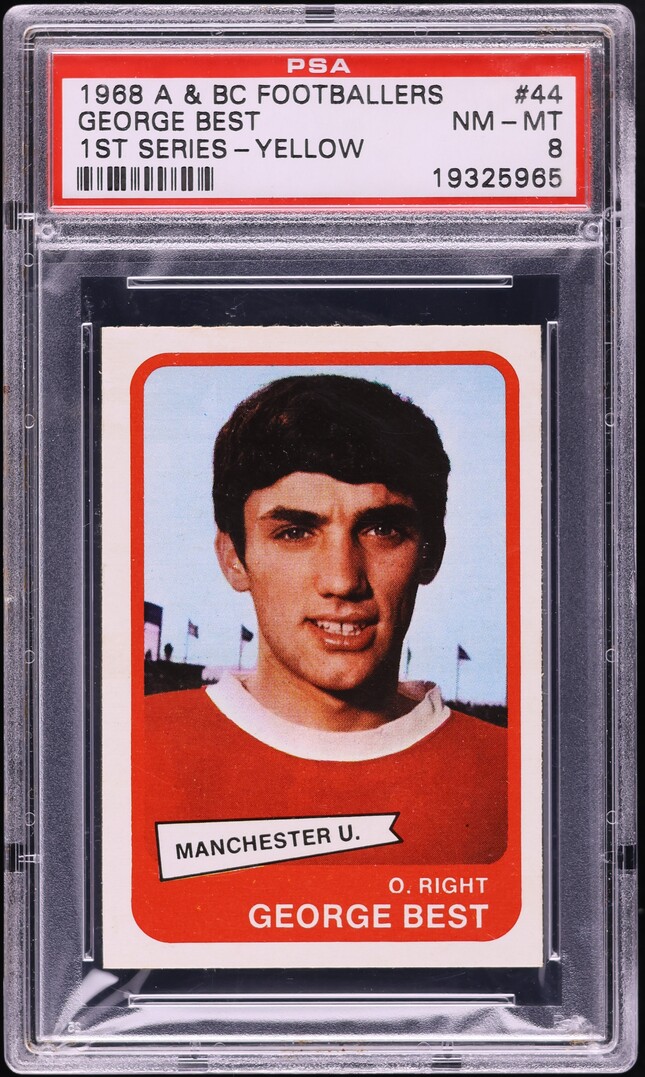 1968 A & BC Footballers George Best 1ST SERIES YELLOW #44 PSA 8 NM-MT ...