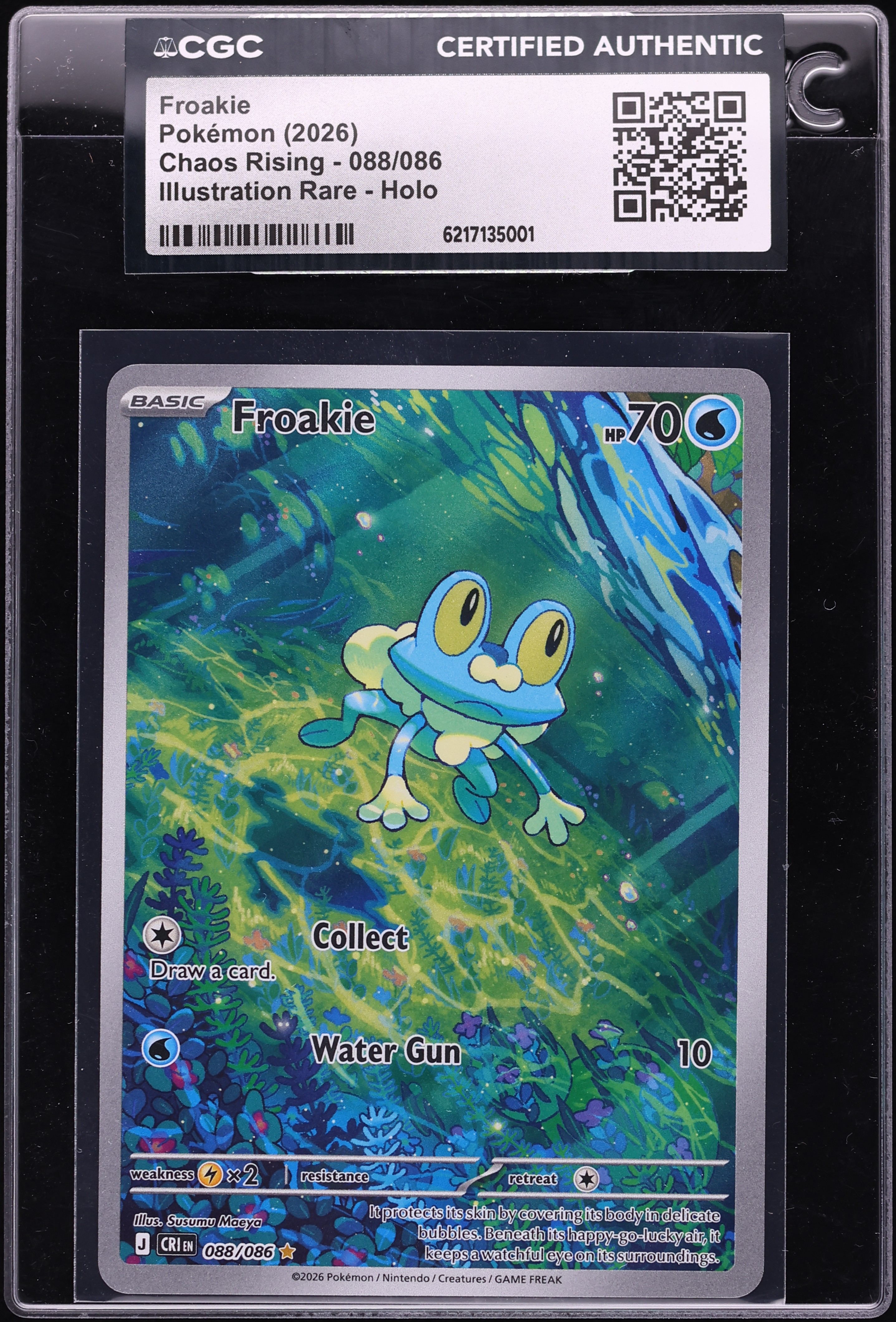 2026 Pokemon Mega Evolution Chaos Rising IR Froakie #88 CGC AUTH