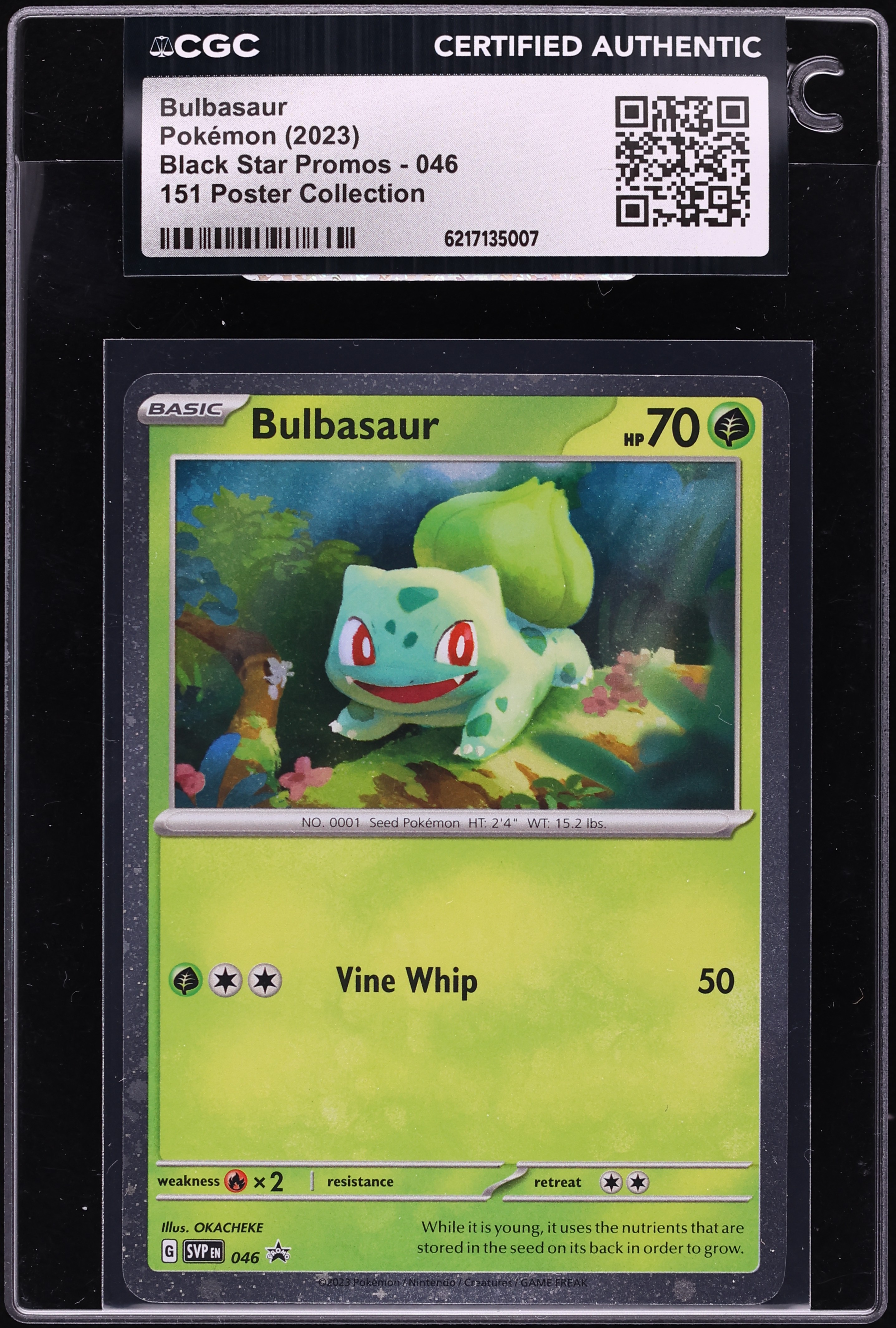 2023 Pokemon Scarlet & Violet Promo 151 Poster Collection Bulbasaur #46 CGC AUTH