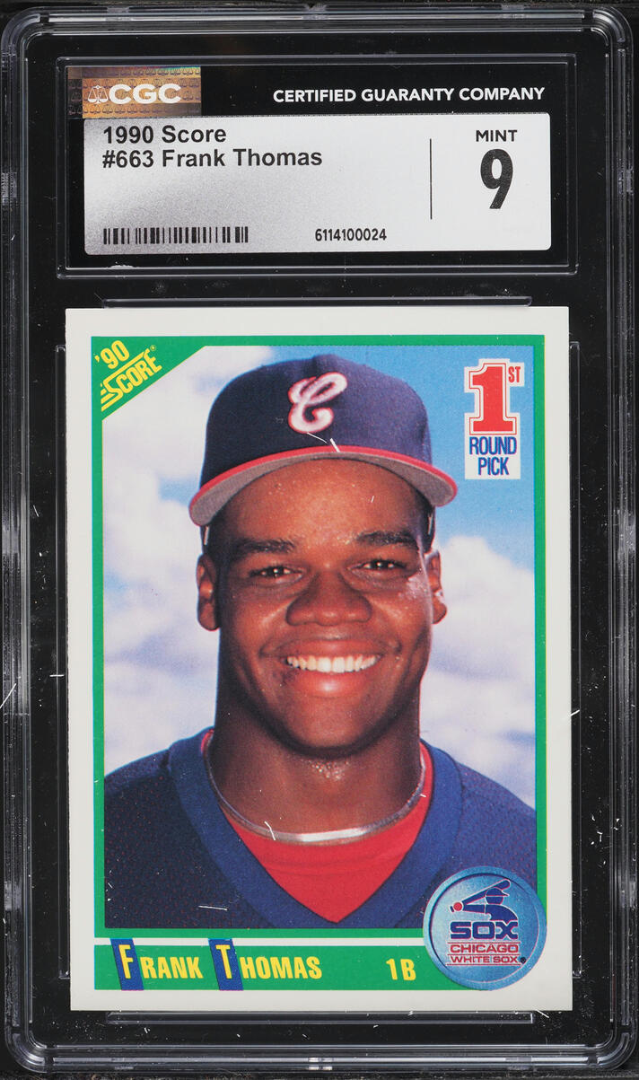 1990 Score Frank Thomas ROOKIE #663 CGC 9 MINT