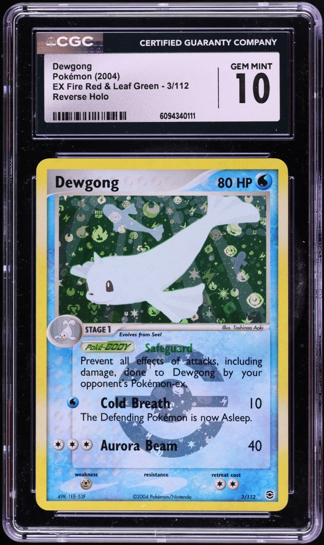 2004 Pokemon EX Fire Red & Leaf Green Reverse Holo Dewgong #3 CGC 10 GEM MINT