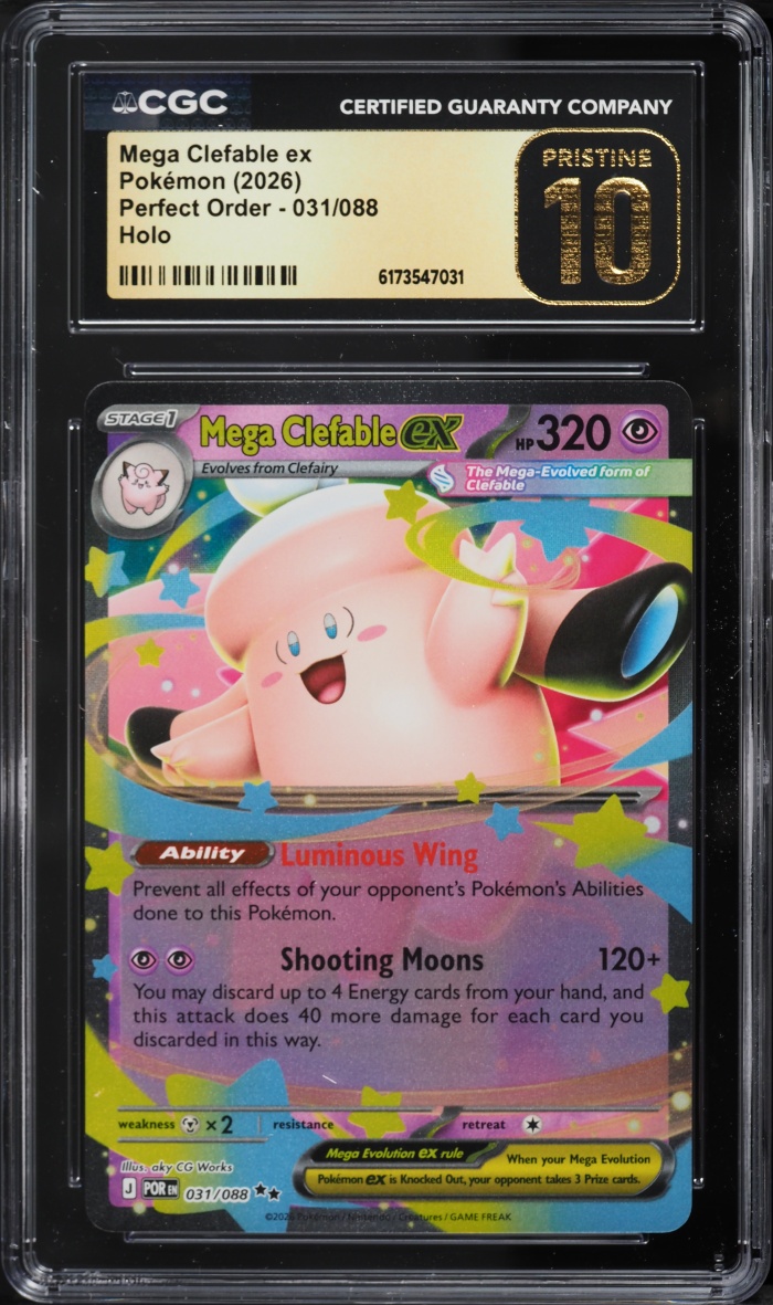 2026 Pokemon Mega Evolution Perfect Order Holo Mega Clefable ex #31 CGC 10 PRISTINE