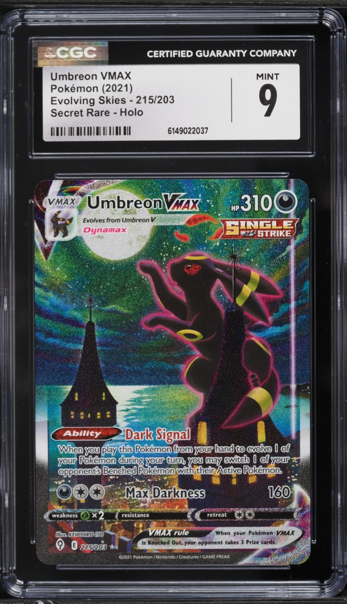 2021 Pokemon Sword & Shield Evolving Skies SEC Umbreon VMAX #215 CGC 9 MINT