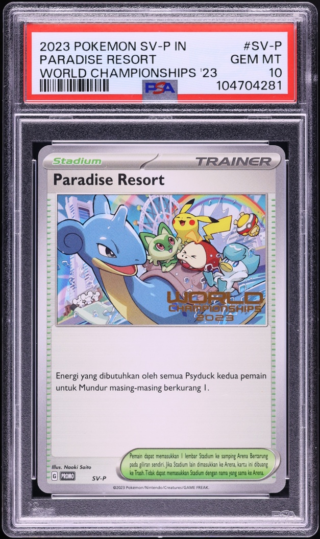 2023 Pokemon Indonesian SV Promo World Championships '23 Paradise Resort PSA 10 GEM MINT
