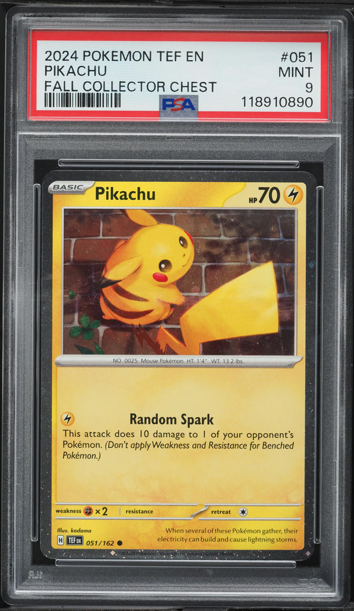 2024 Pokemon SV Temporal Forces Fall Collector Chest Pikachu #51 PSA 9 MINT