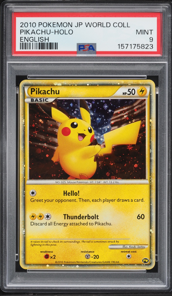 2010 Pokemon World Collection Holo Pikachu PSA 9 MINT