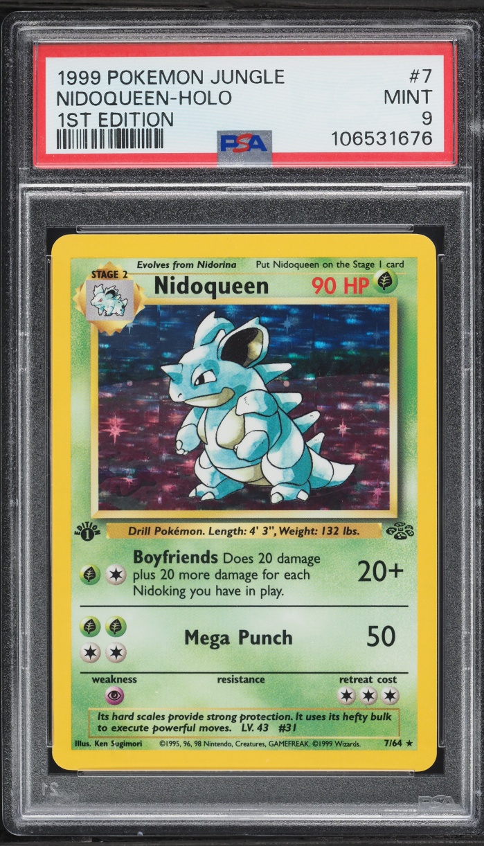 1999 Pokemon Jungle 1st Edition Holo Nidoqueen #7 PSA 9 MINT