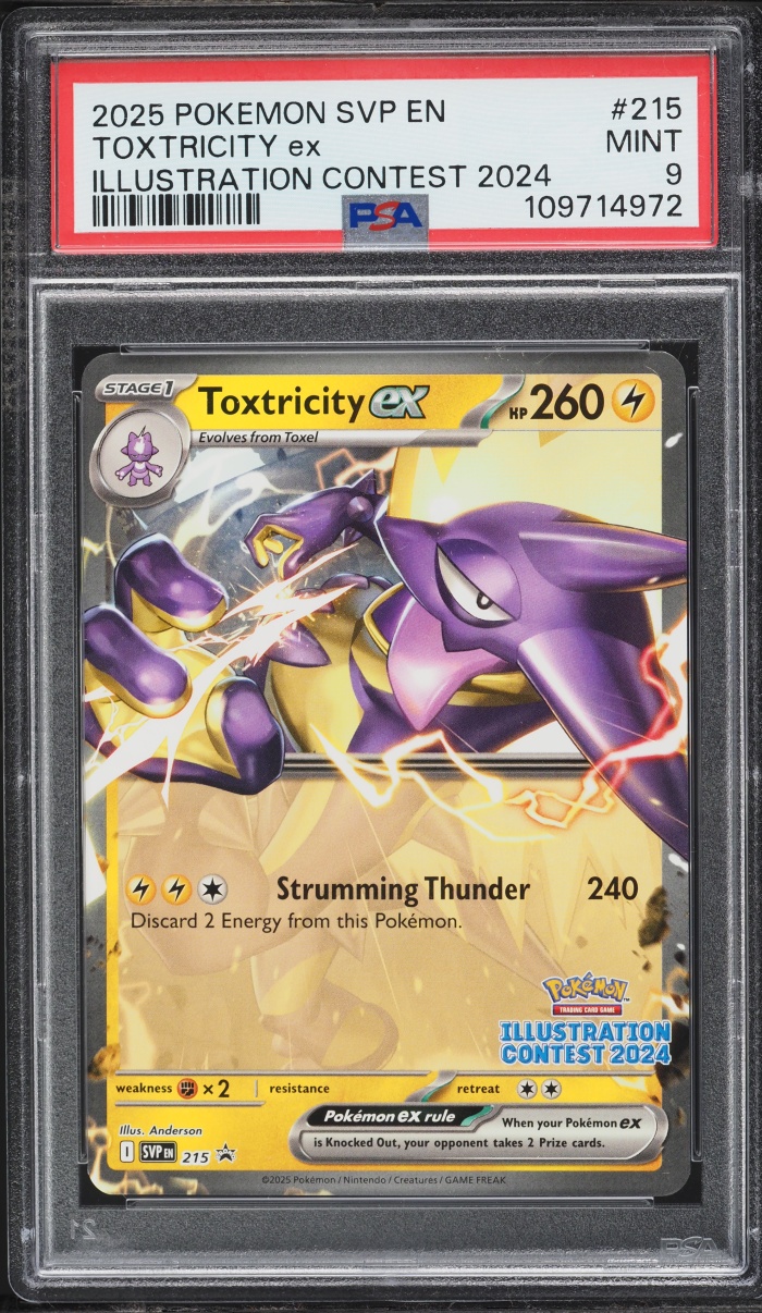 2025 Pokemon SV Promo Illustration Contest Winner Holo Toxtricity ex #215 PSA 9 MINT