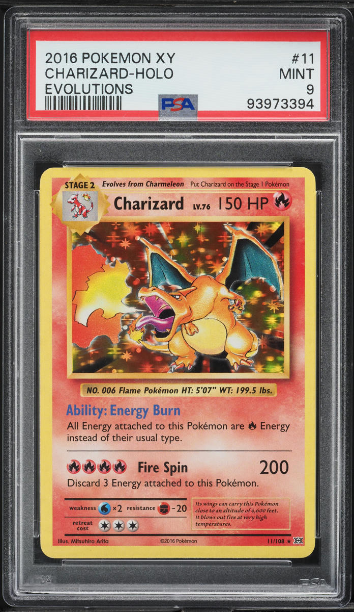 2016 Pokemon XY Evolutions Holo Charizard #11 PSA 9 MINT