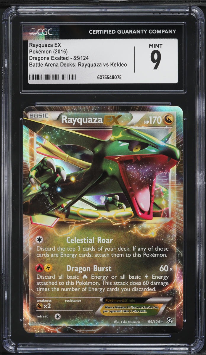 2016 Pokemon BW Dragons Exalted Battle Arena Rayquaza EX #85 CGC 9 MINT