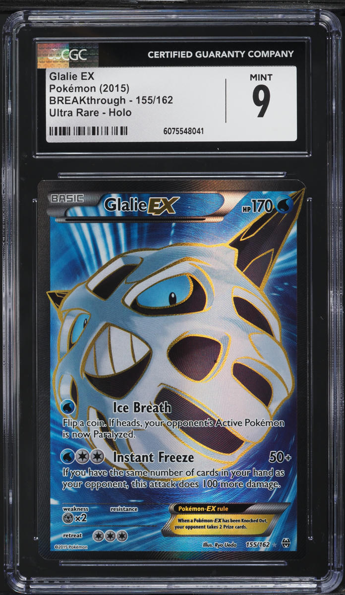 2015 Pokemon XY BREAKthrough Full Art Glalie EX #155 CGC 9 MINT