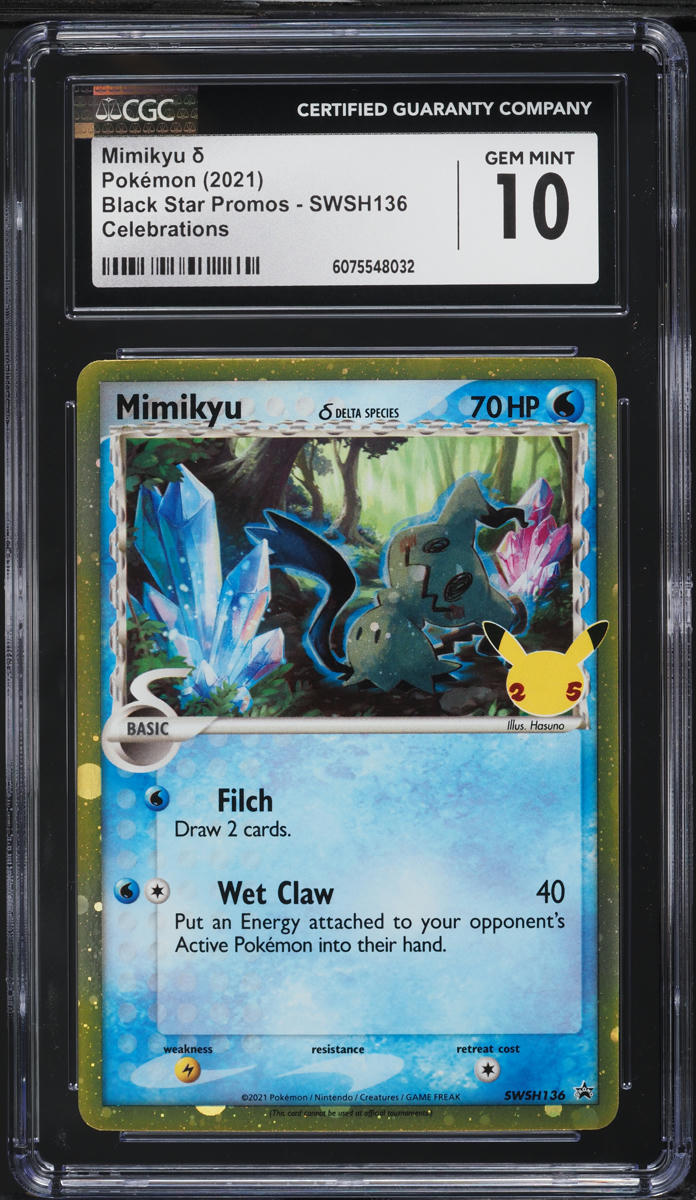 2021 Pokemon SWSH Black Star Promo Celebrations Holo Mimikyu #SWSH136 CGC 10 GEM