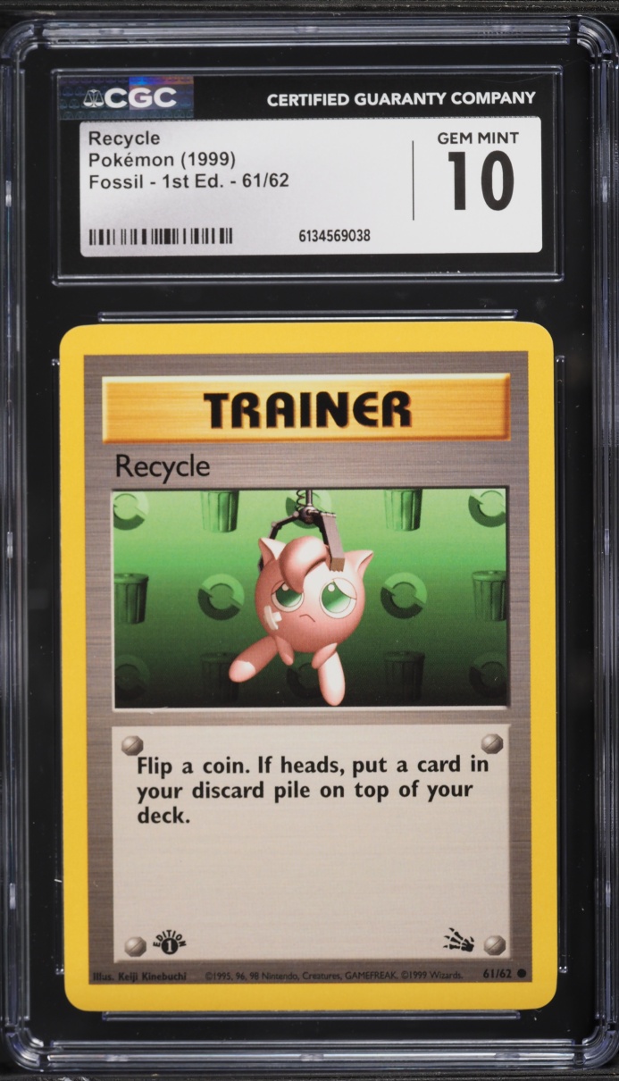 1999 Pokemon Fossil 1st Edition Recycle #61 CGC 10 GEM MINT