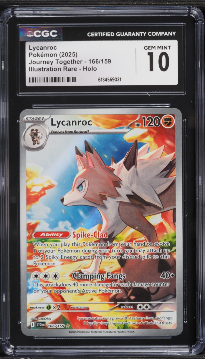 2025 Pokemon Scarlet & Violet Journey Together IR Lycanroc #166 CGC 10 GEM MINT