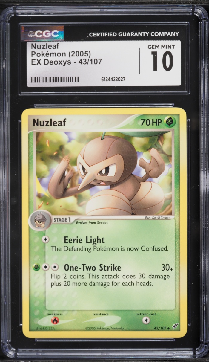 2005 Pokemon EX Deoxys Nuzleaf #43 CGC 10 GEM MINT