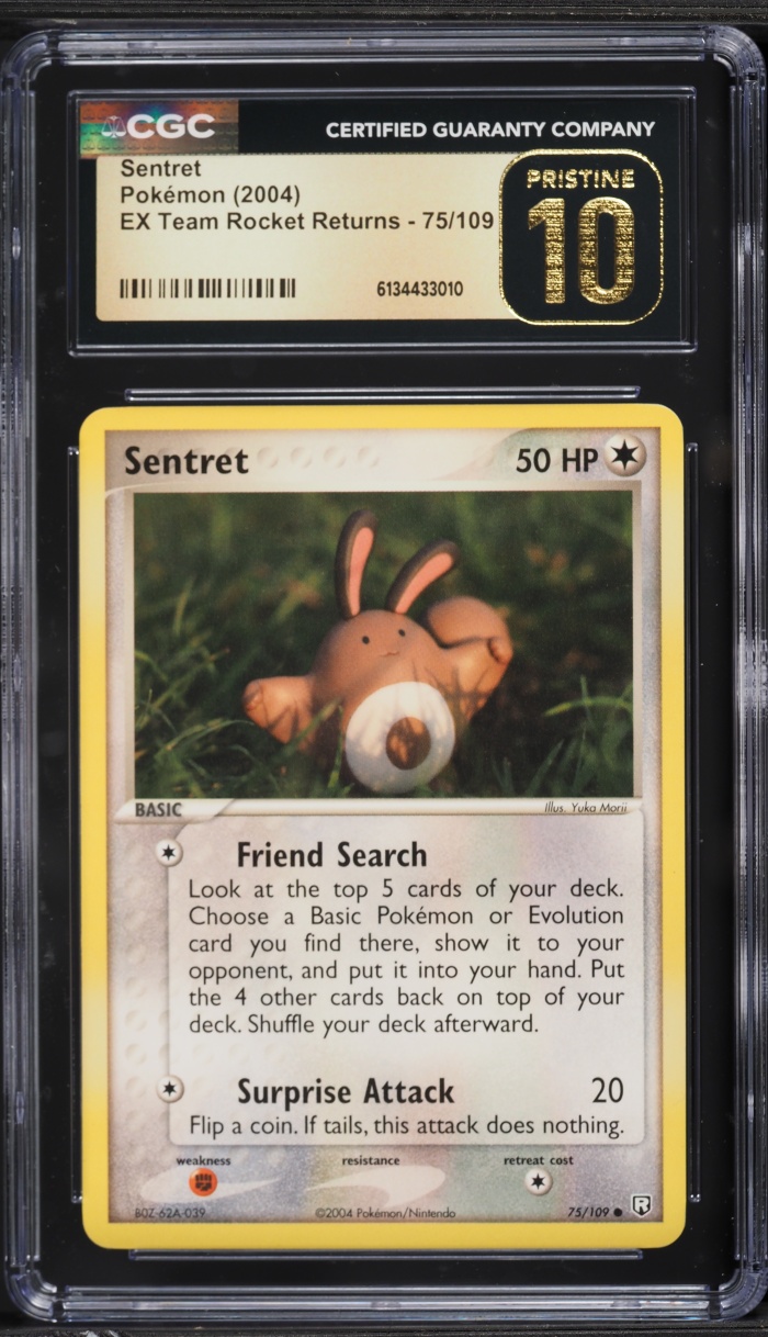 2004 Pokemon EX Team Rocket Returns Sentret #75 CGC 10 PRISTINE