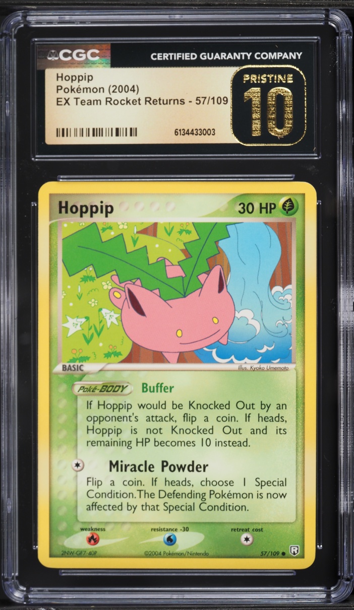 2004 Pokemon EX Team Rocket Returns Hoppip #57 CGC 10 PRISTINE
