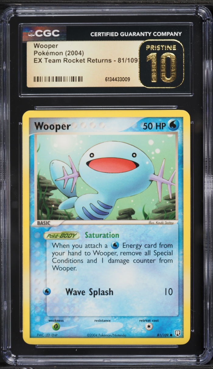 2004 Pokemon EX Team Rocket Returns Wooper #81 CGC 10 PRISTINE
