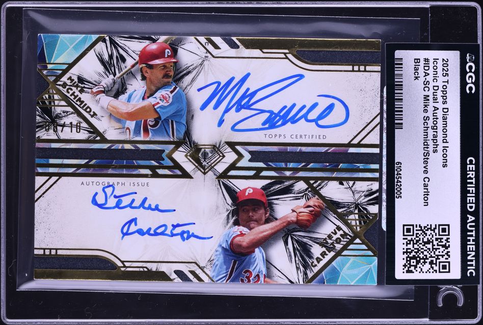 2025 Topps Diamond Icons Iconic Dual Black Mike Schmidt Steve 