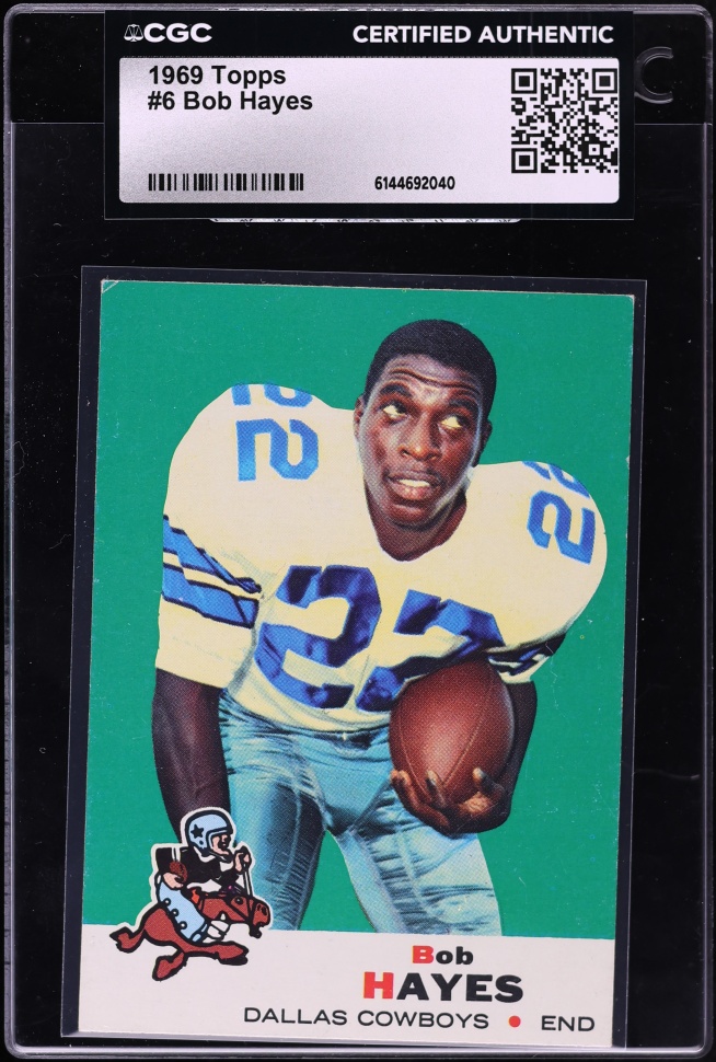 1969 Topps Football Bob Hayes #6 CGC AUTH