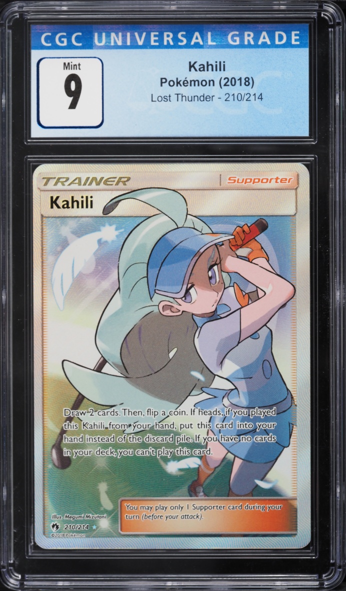 2018 Pokemon Sun & Moon Lost Thunder Full Art Kahili #210 CGC 9 MINT