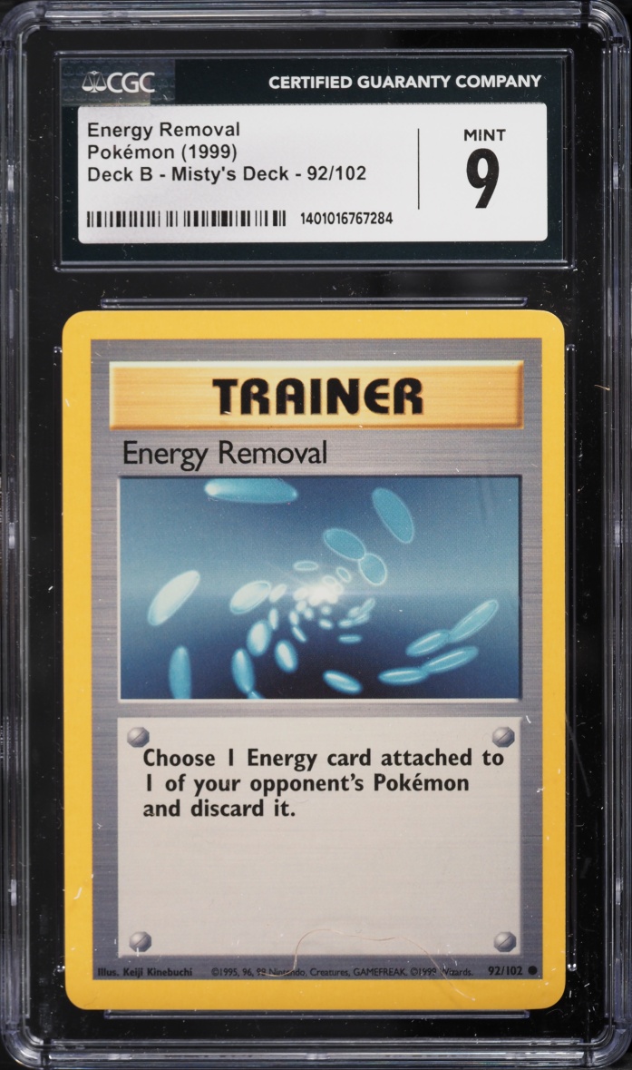 1999 Pokemon Trainer Deck B Energy Removal #92 CGC 9 MINT