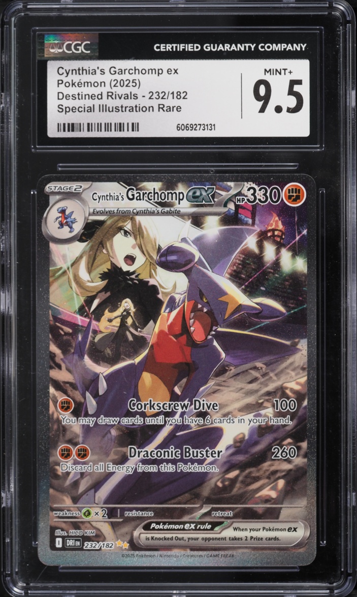 2025 Pokemon Scarlet & Violet Destined Rivals SIR Cynthia's Garchomp EX #232 CGC 9.5 MINT+