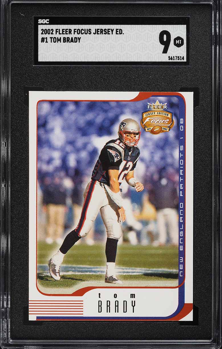 2002 Fleer Focus Jersey Edition Tom Brady #1 SGC 9 MINT