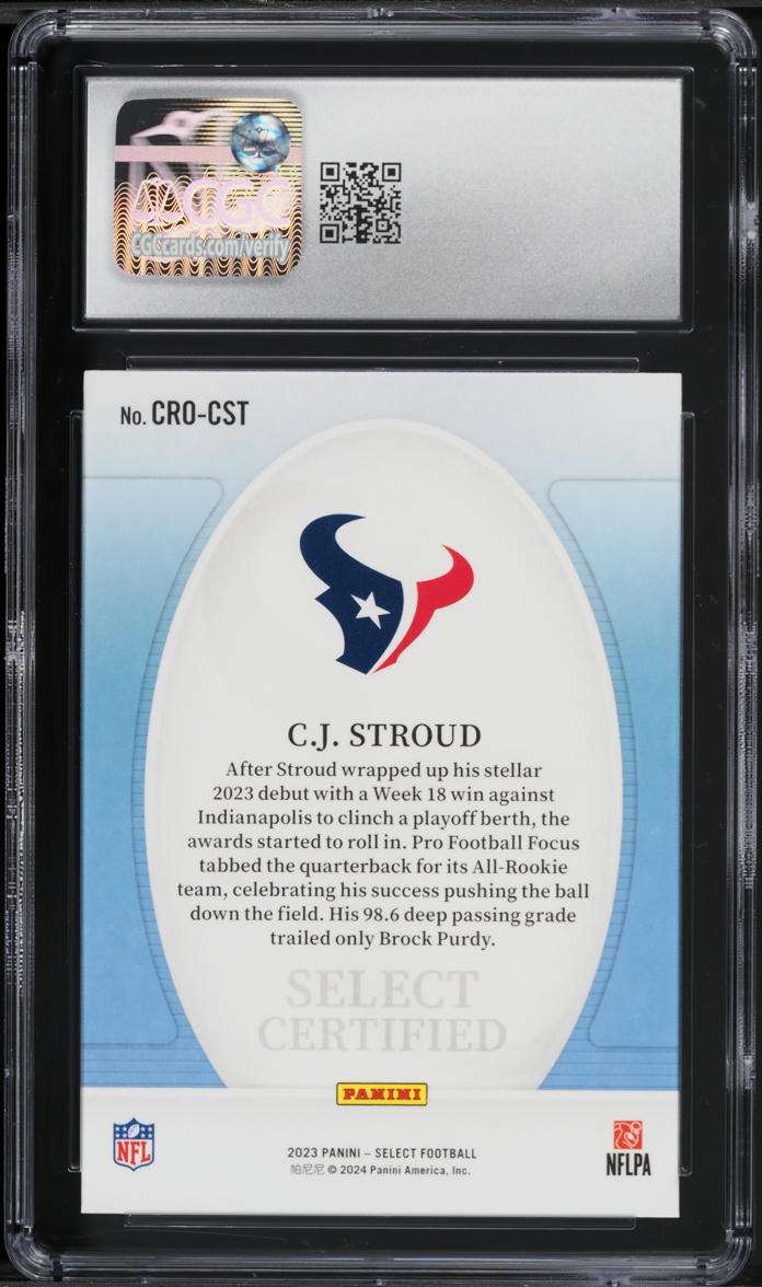 2023 Select Certified C.J. Stroud ROOKIE #CRO-CST CGC 7.5 NRMT+