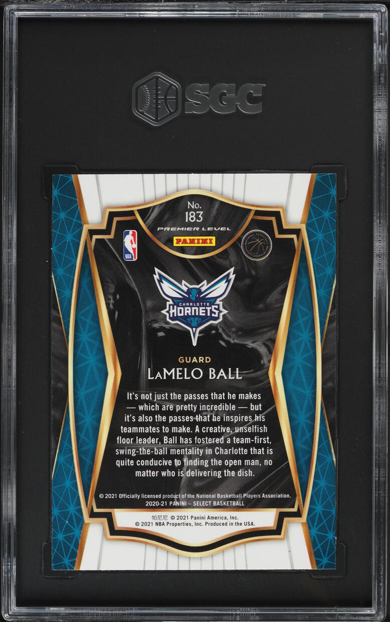 2020 Select Premier Level Blue Retail LaMelo Ball ROOKIE #183 SGC 9.5 MINT+