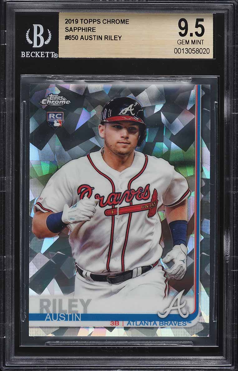 2019 Topps Chrome Sapphire Austin Riley ROOKIE #650 BGS 9.5 GEM MINT