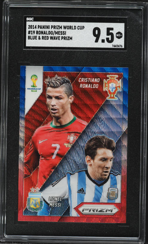 2014 Panini Prizm World Cup Blue Red Wave Cristiano Ronaldo Lionel