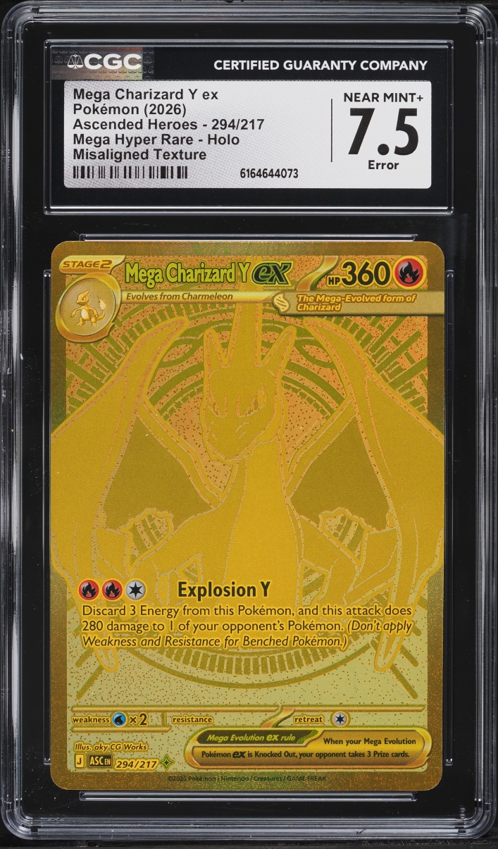 2026 Pokemon Mega Evolution Ascended Heroes MHR Error Mega Charizard Y ex #294 CGC 7.5 NRMT+