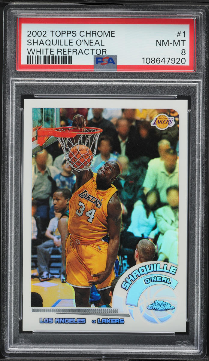 2002 Topps Chrome White Refractor Shaquille O'Neal /249 #1 PSA 8 NM-MT