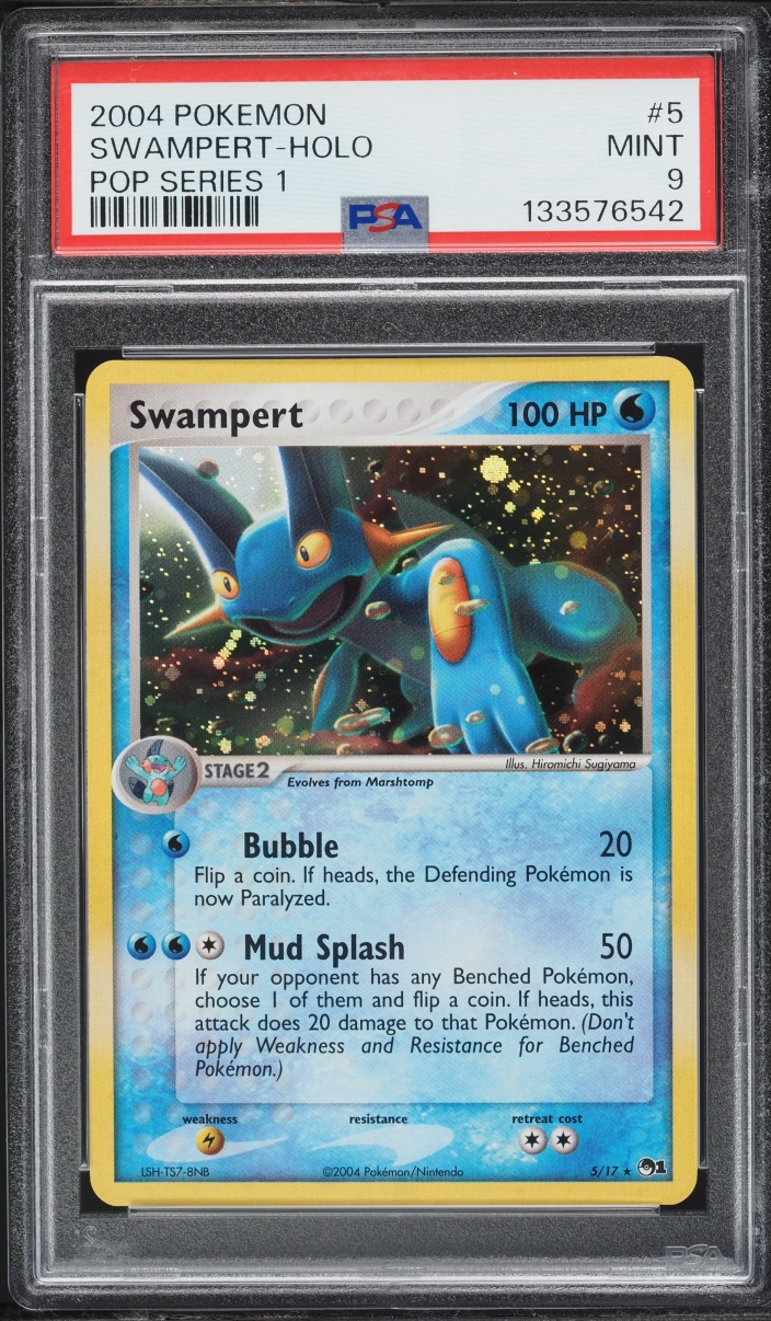 2004 Pokemon POP Series 1 Holo Swampert #5 PSA 9 MINT