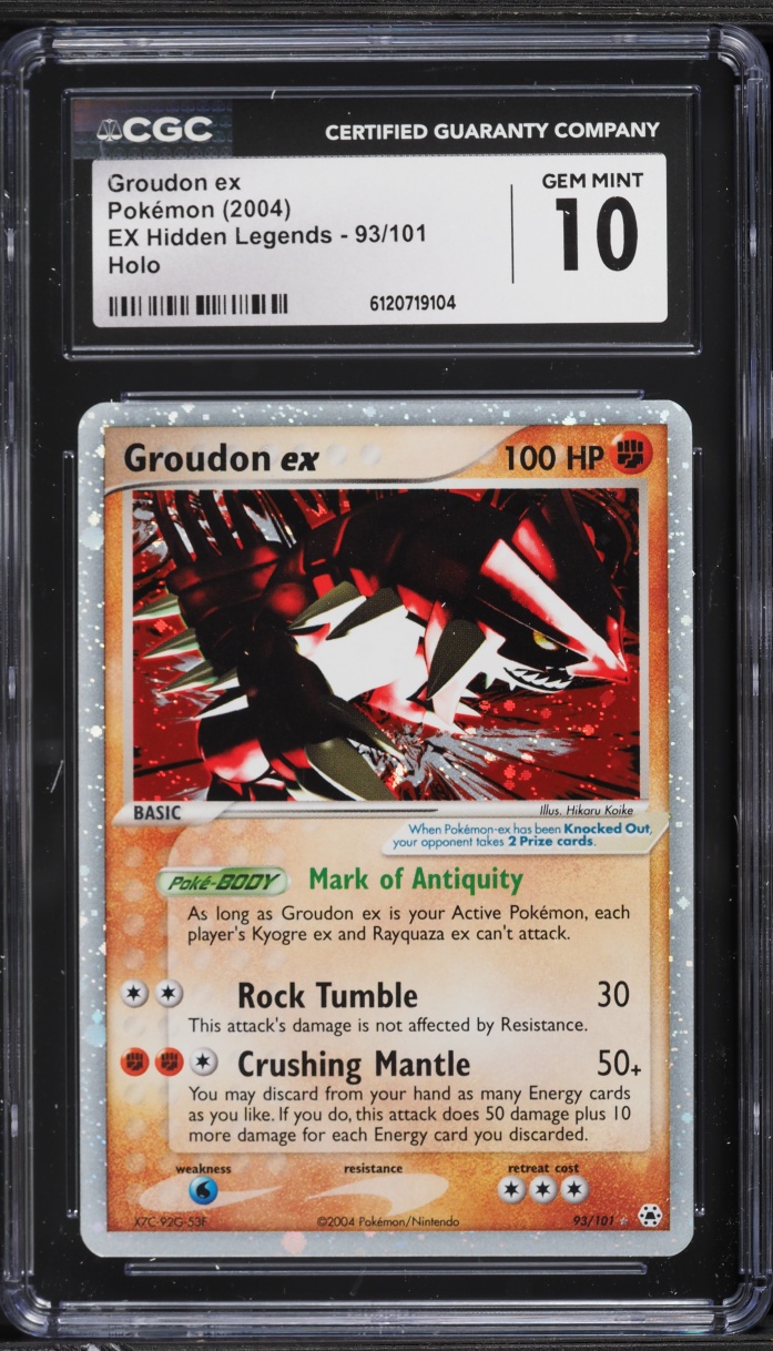 2004 Pokemon EX Hidden Legends Holo Groudon Ex #93 CGC 10 GEM MINT